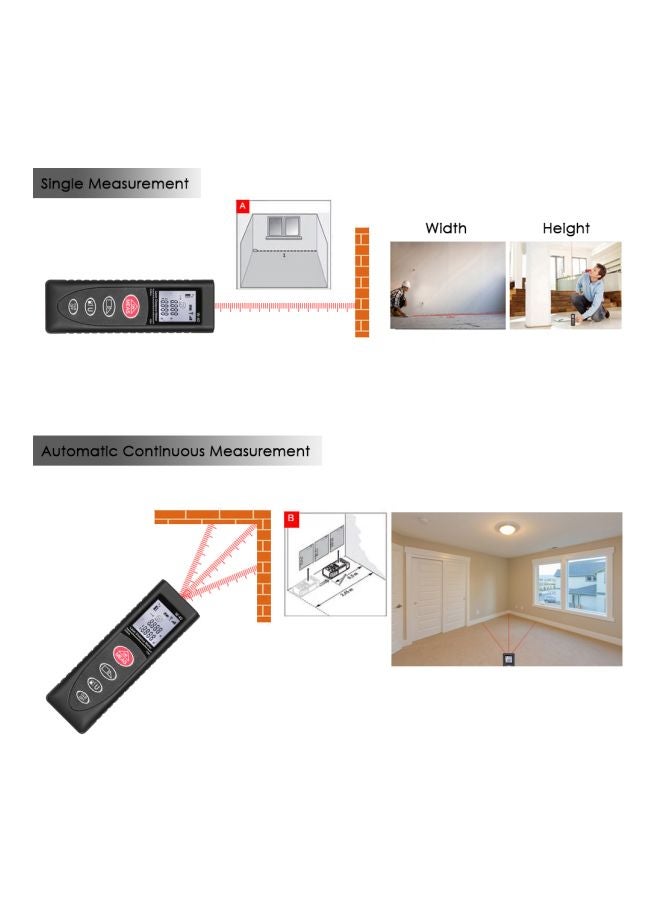 Mini Handheld Digital Laser Meter Black