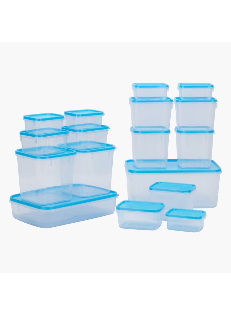 مجموعة حافظات طعام مكونة من 17 قطعة شفاف/ أزرق - Image 1
