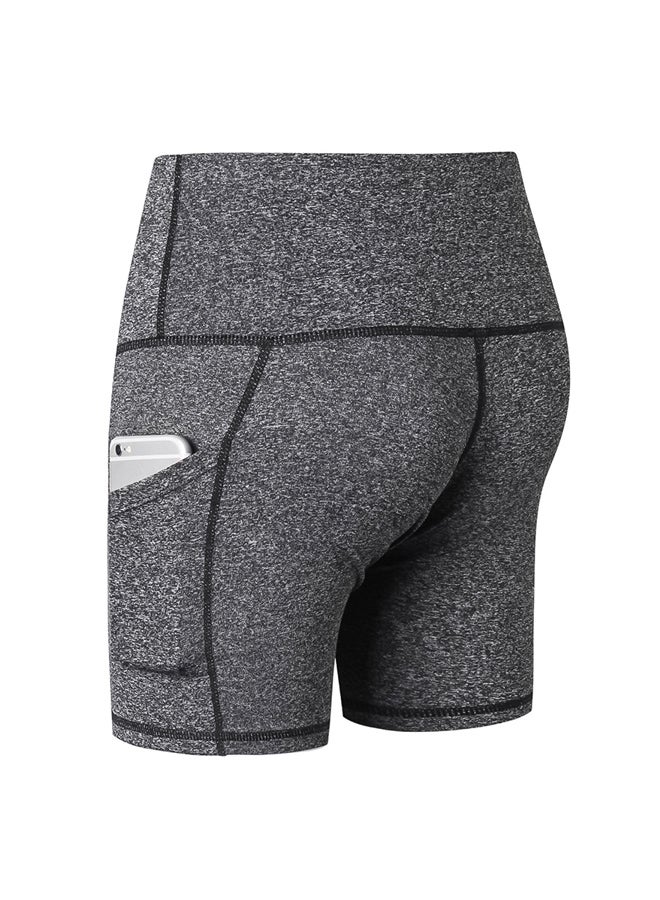 Generic - Stretchable High Waist Yoga Short Pants Dark gray - Image 1