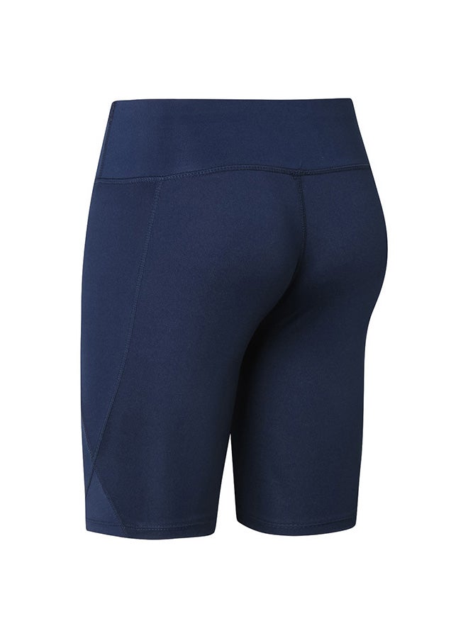 Stretchable High Waist Yoga Short Pants Dark Blue  - Image 2