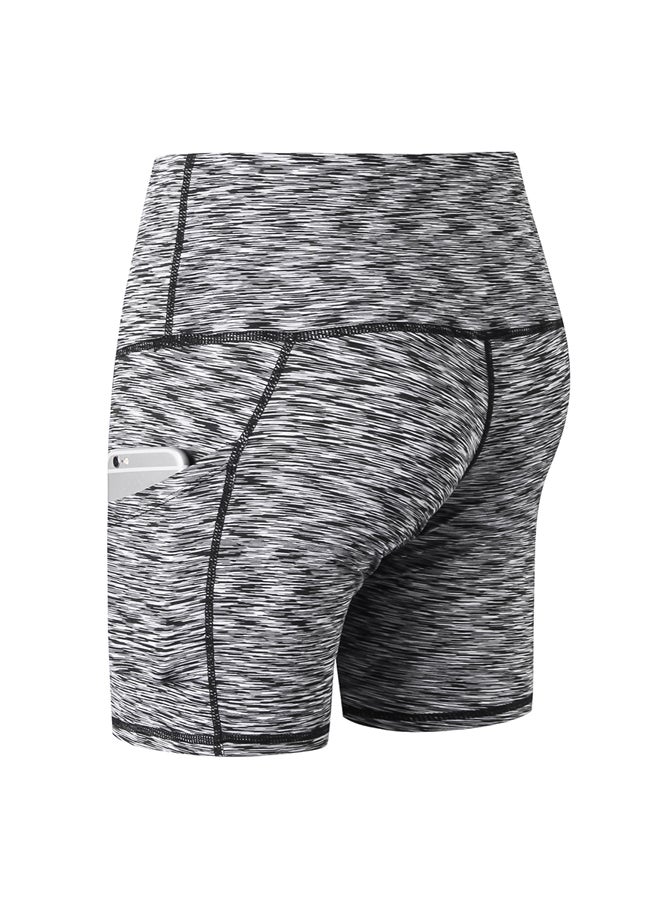Generic - Stretchable High Waist Yoga Short Pants Grey - Image 1