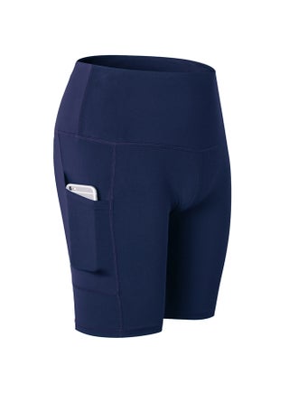 Stretchable High Waist Yoga Short Pants Dark Blue - v1558945176/N26061954V_1