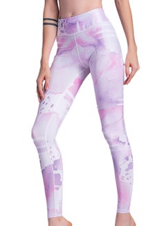 Stretchable Printed Bodycon Pants Pink
