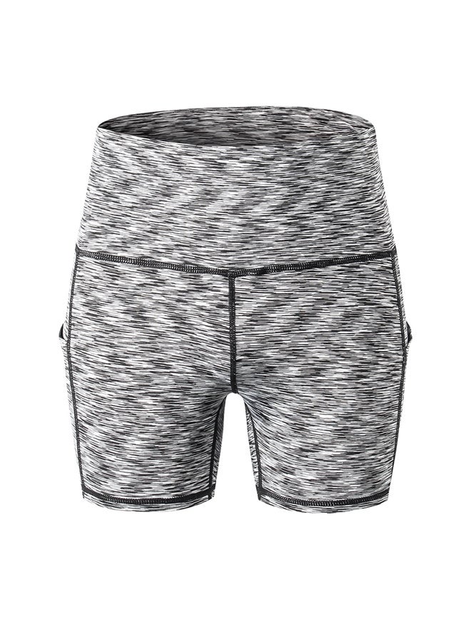 Generic - Stretchable High Waist Yoga Short Pants Grey - Image 1