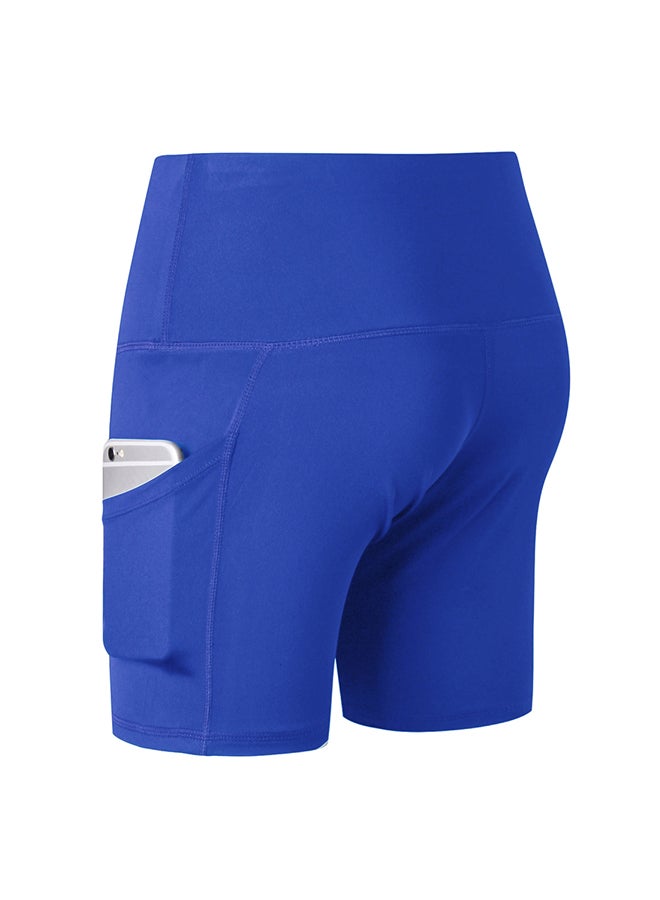 Generic - Stretchable High Waist Yoga Short Pants Blue - Image 1