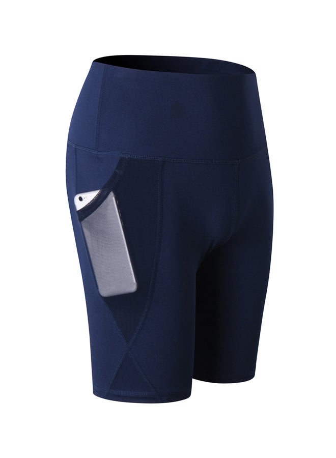 Sports Yoga Short Training Pants Dark Blue  - Image 1