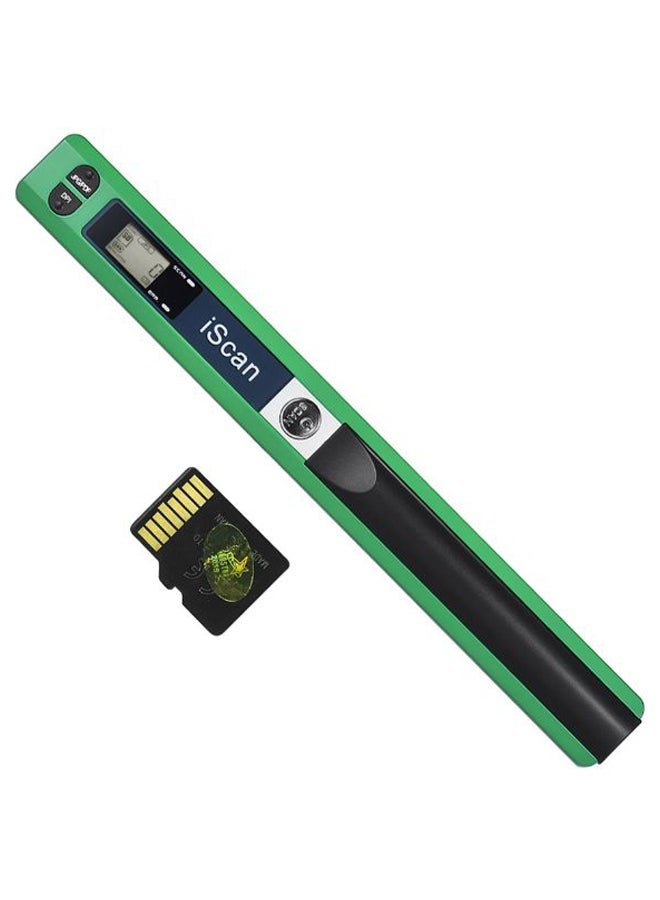 Portable Handheld Wand Scanner With TF Card Green/Black 