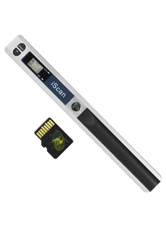 Portable Handheld Wand Scanner With TF Card Silver/Black 