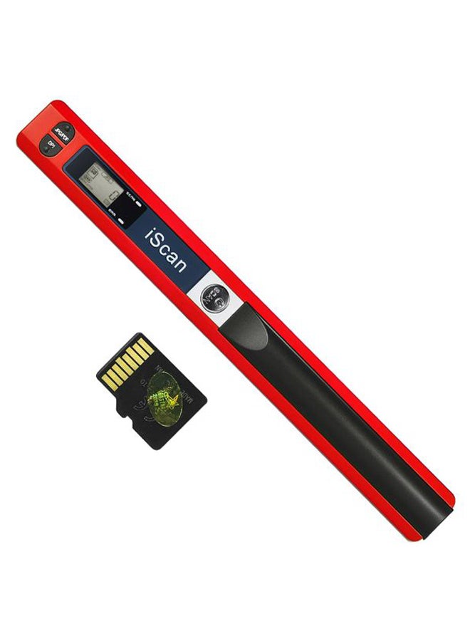 Portable Handheld Wand Scanner With TF Card Red/Black 