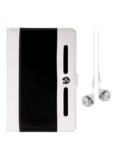 Portfolio Case For Azend Group Corp Envizen V7023D/Dragon Touch Y88x And Y88/NeuTab N7 Tablet With Headphone White/Black