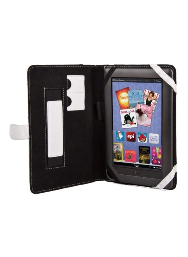 VanGoddy - Portfolio Case For Azend Group Corp Envizen V7023D/Dragon Touch Y88x And Y88/NeuTab N7 Tablet With Headphone White/Black - Image 1