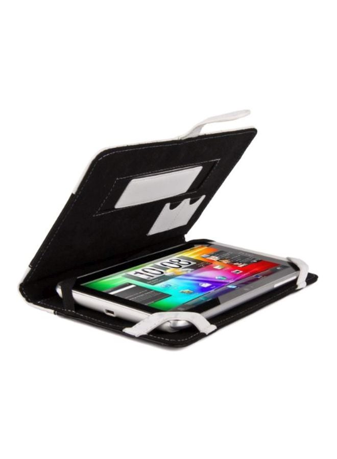 VanGoddy - Portfolio Case For Azend Group Corp Envizen V7023D/Dragon Touch Y88x And Y88/NeuTab N7 Tablet With Headphone White/Black - Image 1