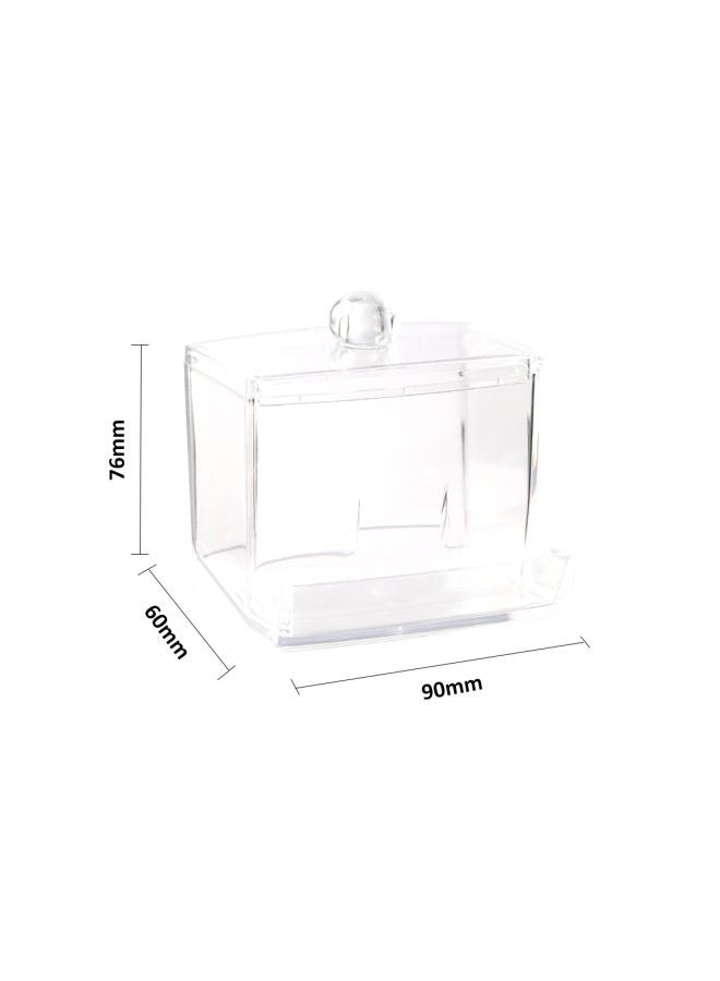 Transparent Makeup Cosmetic Container Storage Holder Box Gold - Image 2