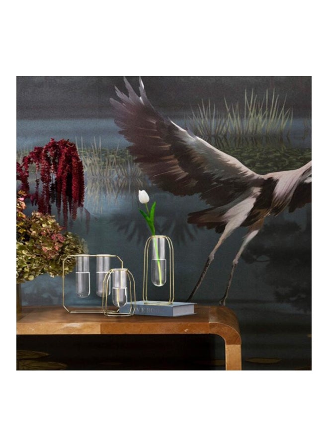 2 Set Of Glass Decorative Ins Hydroponic Vase Gold/Clear 20x22cm - Image 5
