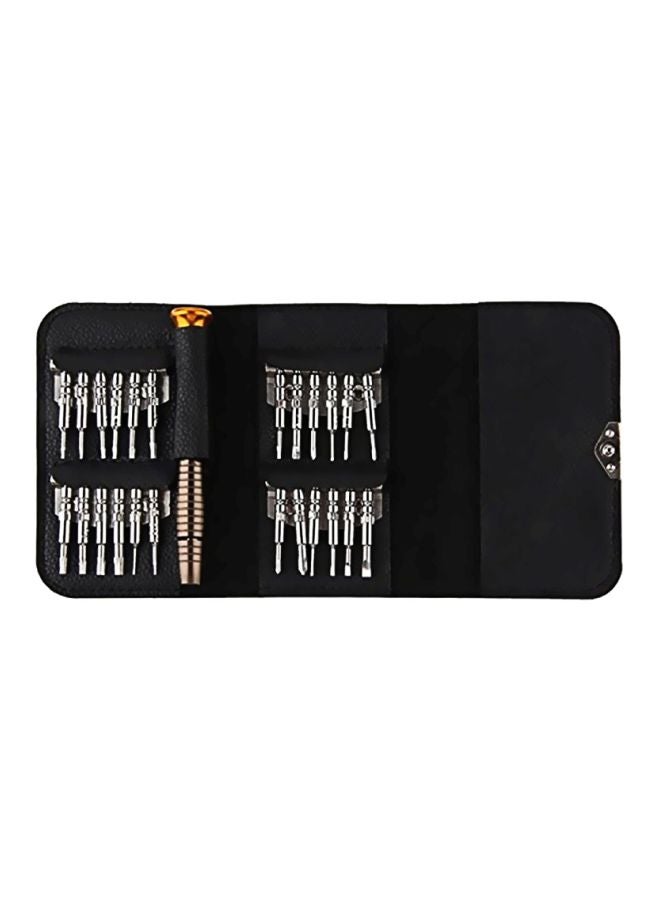 25-In-1 Screwdriver Kit Black/Silver 12x6x8cm - Image 1