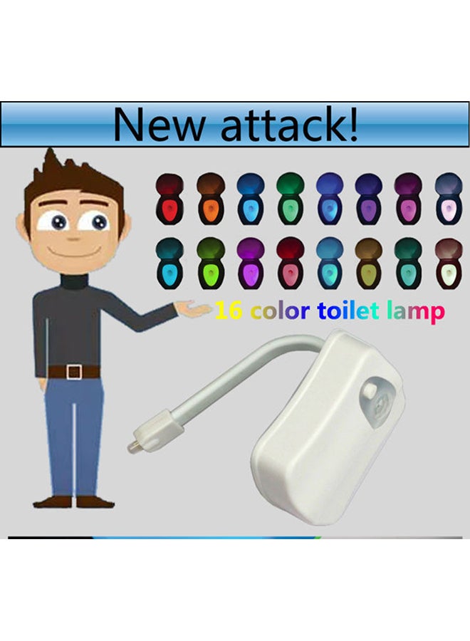 16-Pieces Led Motion Sensor Night Lamp Toilet Bowl Bathroom Light Multicolour 10x8x6cm - Image 2