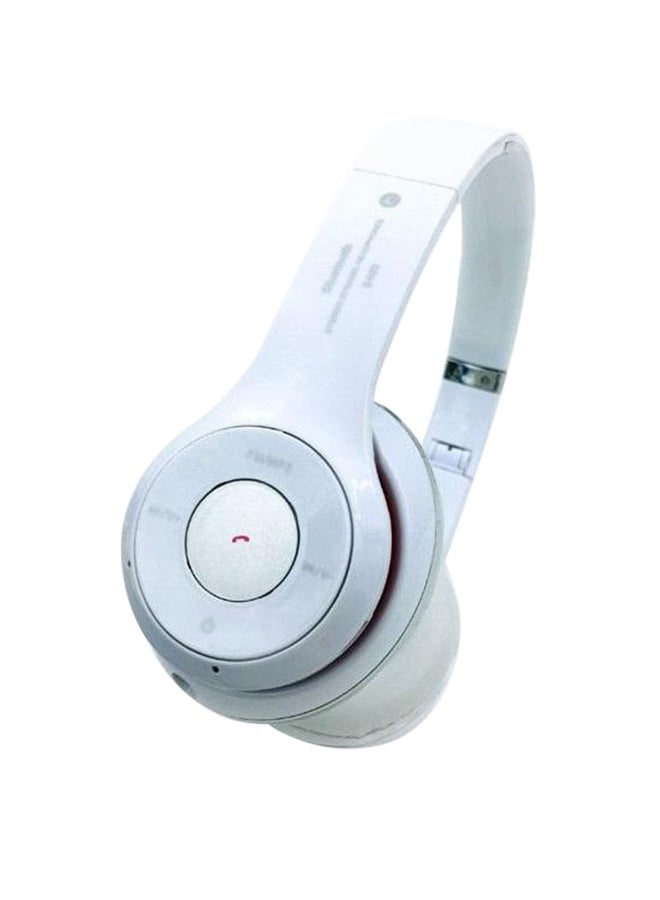 بيوينتي سماعة رأس لاسلكية توضع فوق الأذن مزودة بميكروفون أبيض - Image 1