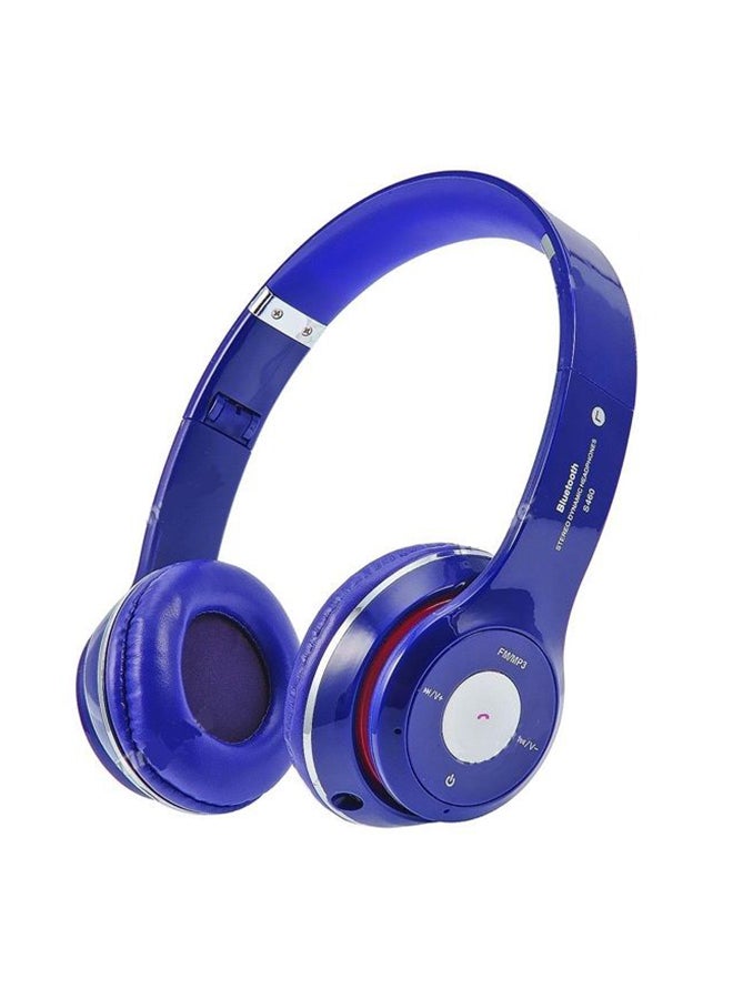 بيوينتي سماعة رأس لاسلكية توضع فوق الأذن مزودة بميكروفون أزرق - Image 1