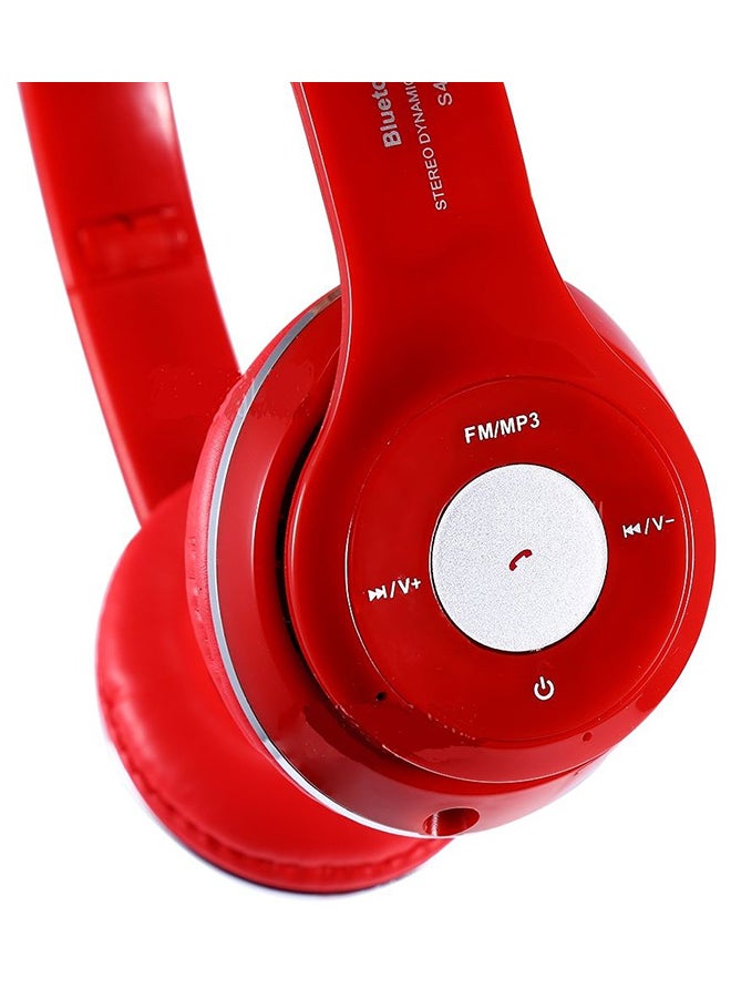 بيوينتي سماعة رأس لاسلكية توضع فوق الأذن مزودة بميكروفون أحمر - Image 4