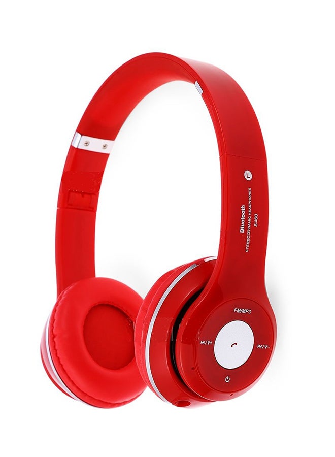 بيوينتي سماعة رأس لاسلكية توضع فوق الأذن مزودة بميكروفون أحمر - Image 1