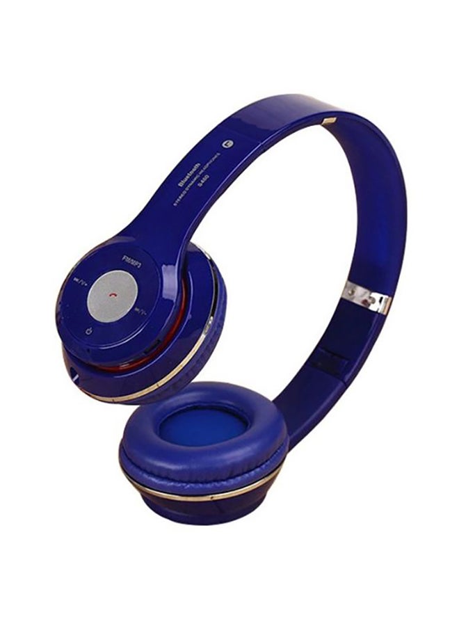 بيوينتي سماعة رأس لاسلكية توضع فوق الأذن مزودة بميكروفون أزرق - Image 2