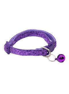 Bluelans Shiny Quick Release Buckle Necklace With Bell Pendant Purple 