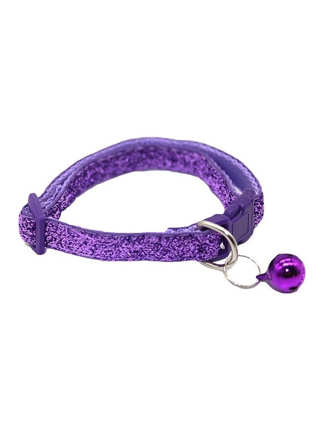 Bluelans Shiny Quick Release Buckle Necklace With Bell Pendant Purple 