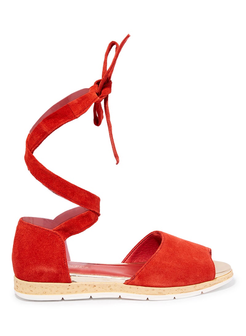 AEROSOLES Lace Up  Sandals Red  - Image 1