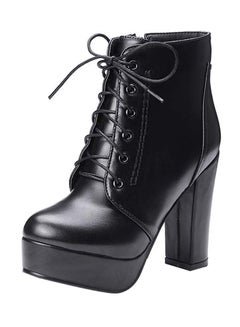 Lace-Up Ankle Boots Black