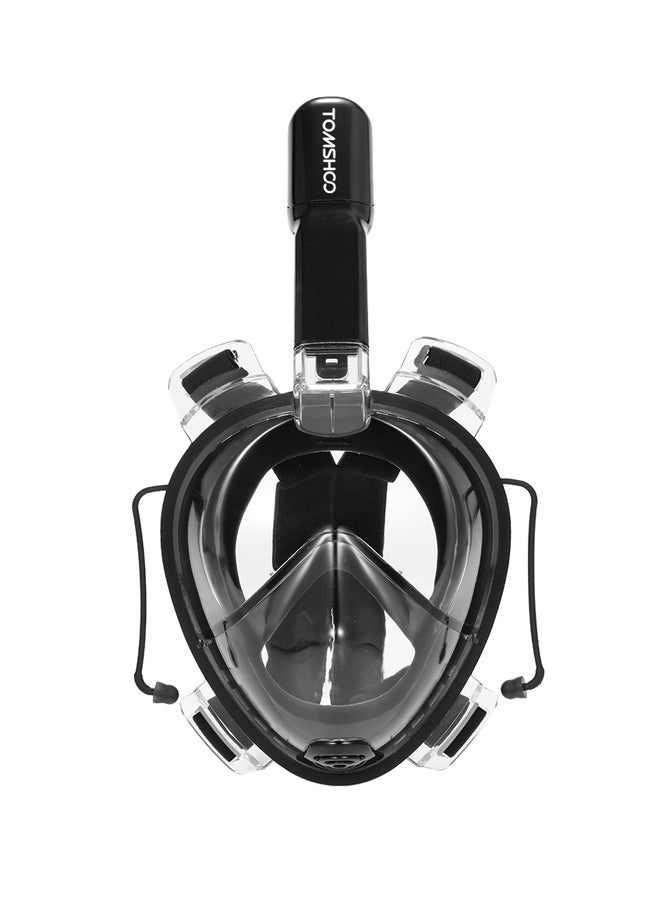 TOMSHOO Panoramic Full Face Snorkel Mask With Camera Mount 