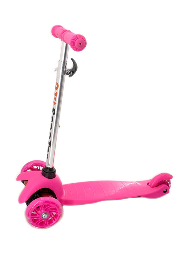 3- Wheel Kick Scooter Pink For Kids With Comfortable Non - Slip Handle Pink  - Image 2