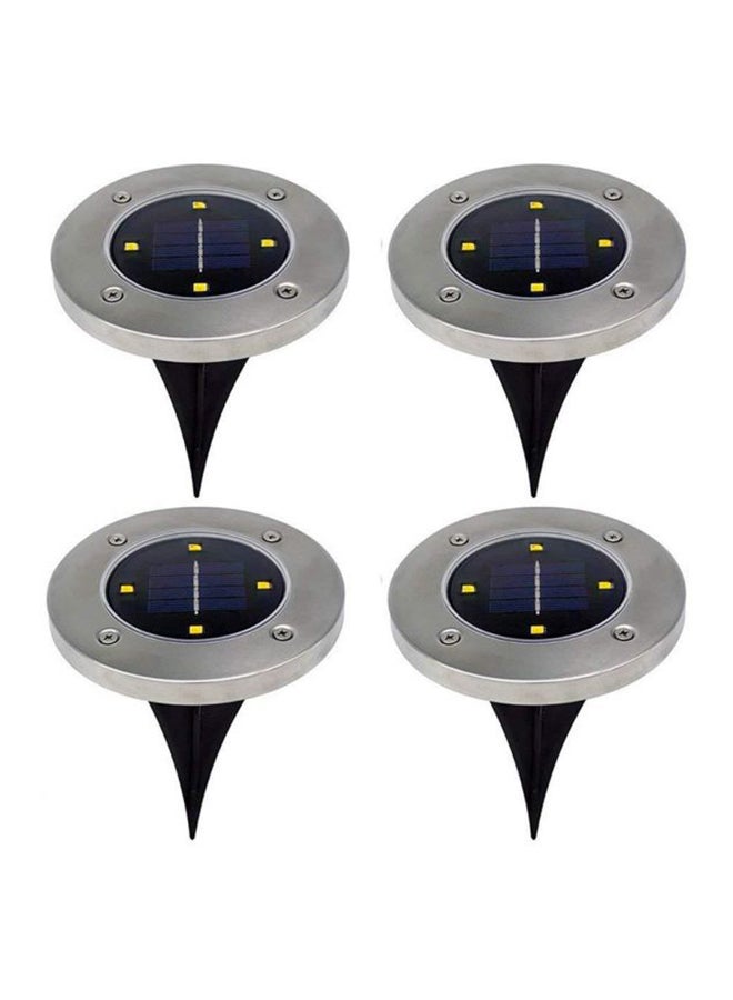 بيوينتي مصباح أرضية يعمل بالطاقة الشمسية من 4 لمبات LED، عبوة من 4 قطع أبيض 7x14سم - Image 1