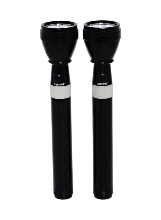 بيوينتي طقم مصباح LED يدوي قابل للشحن مكون من قطعتين أسود 2x5سم - Image 1