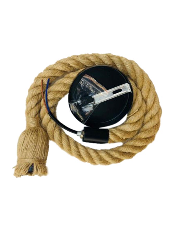 Beauenty Hanging Rope Light Holder With Round Base Beige 9x16cm 