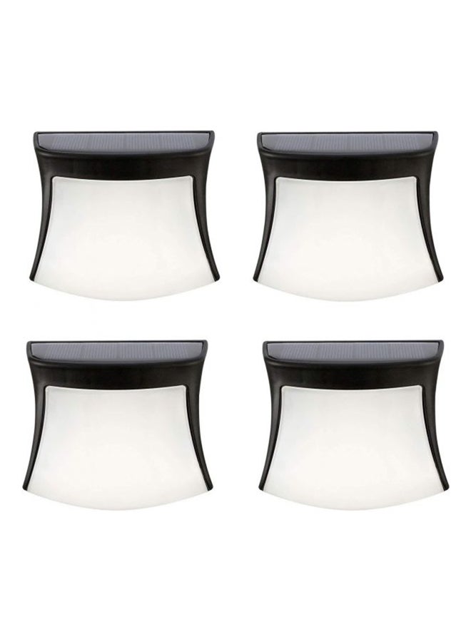 Beauenty 4 Pack 3 LED Outdoor Solar Lights Wall Light White 11x11cm - Image 1