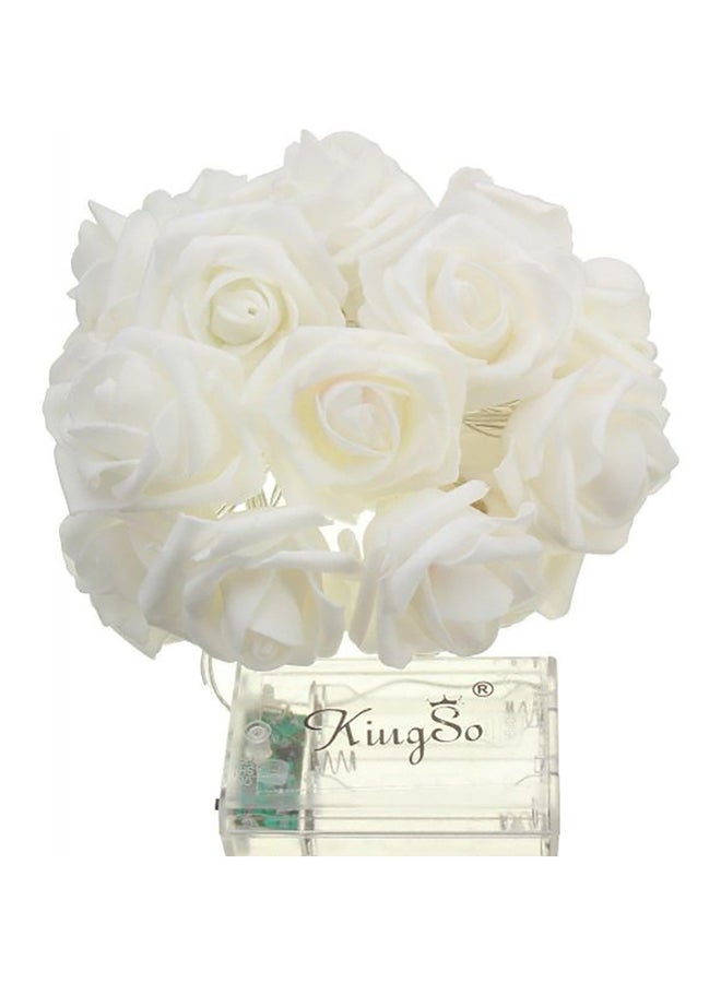 بيوينتي شريط إضاءة مكون من 20 مصباح LED على شكل زهور أبيض 10x11سم - Image 1