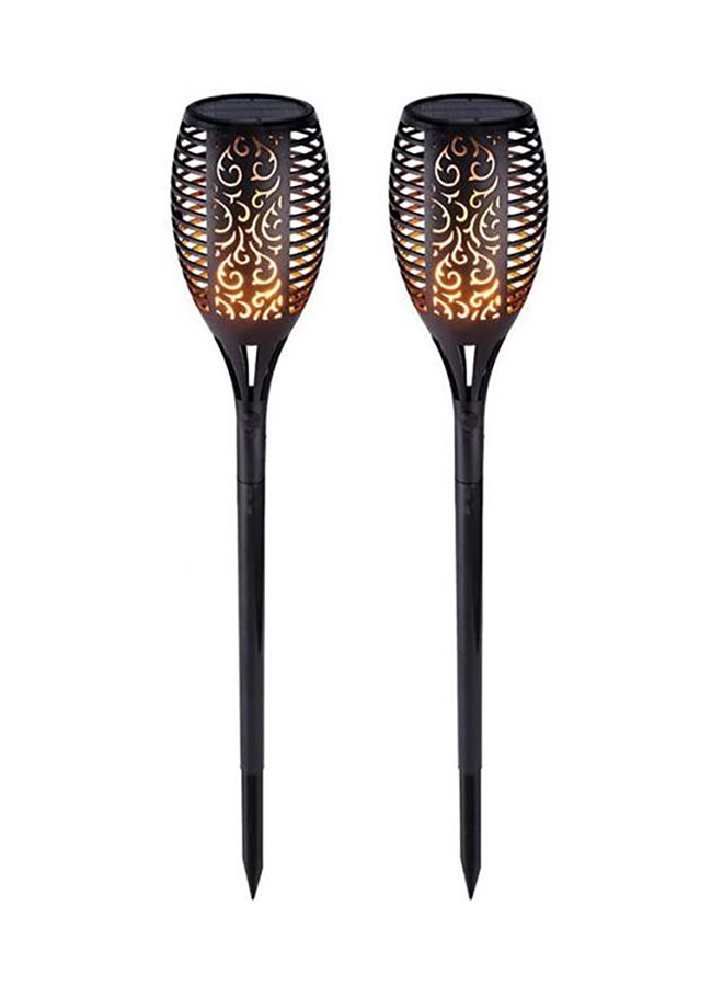Beauenty 2-Piece Solar Light Flickering Flames Torch Set black 6x9centimeter  - Image 1