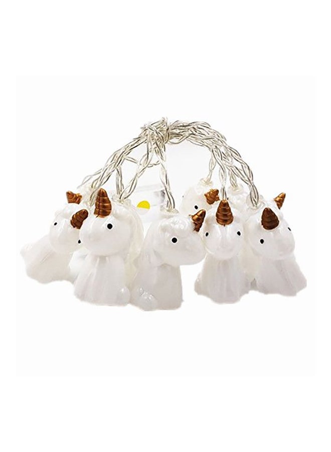 Beauenty 10 LED Unicorn String Light For Christmas White 14x14cm White 14x14cm - Image 1