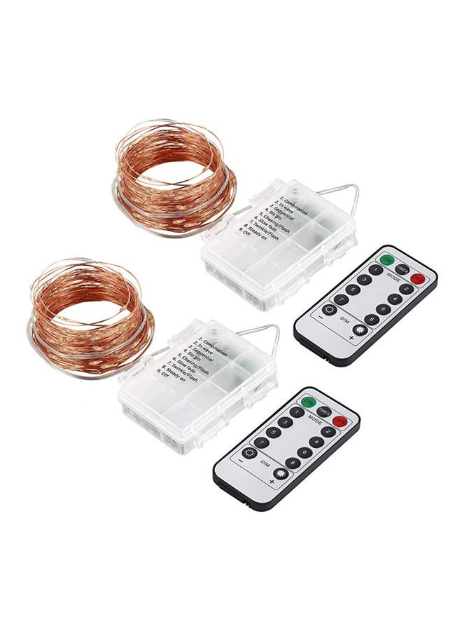 بيوينتي طقم أشرطة إضاءة مع جهاز تحكم عن بعد مكون من قطعتين أبيض 8x15سم - Image 1