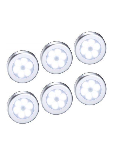 6 Pieces Motion Sensor Light White 8x37cm