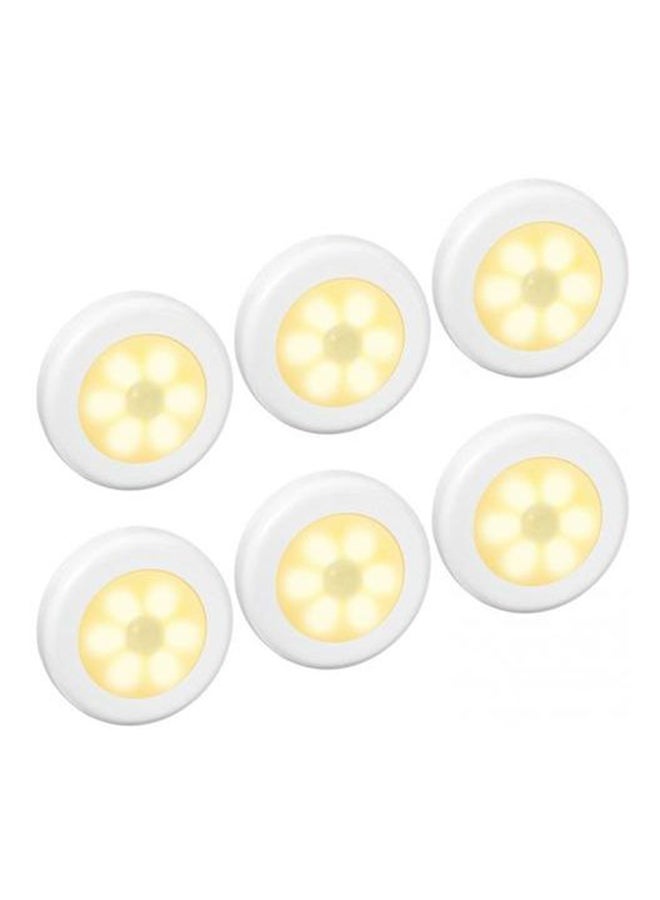 Beauenty 6-piece Battery-powered LED Cabinet Light Set White/yellow White/Yellow - Image 1