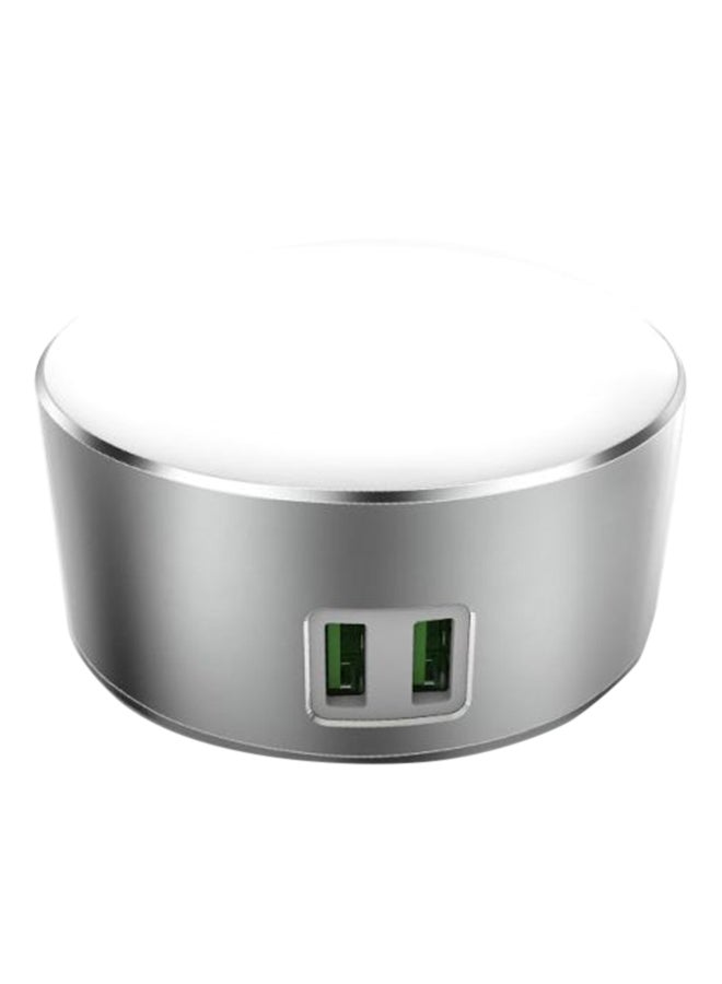 Beauenty Dual USB Charging Night Light White 9x11cm - Image 1