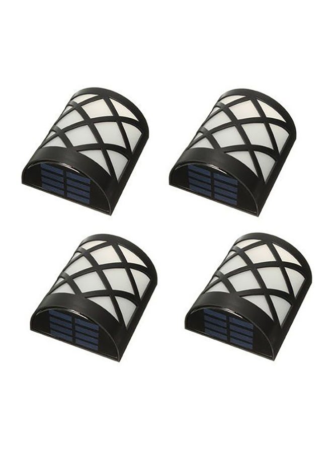Beauenty 4 Pack Solar Powered Outdoor Light Black/White 7x21cm