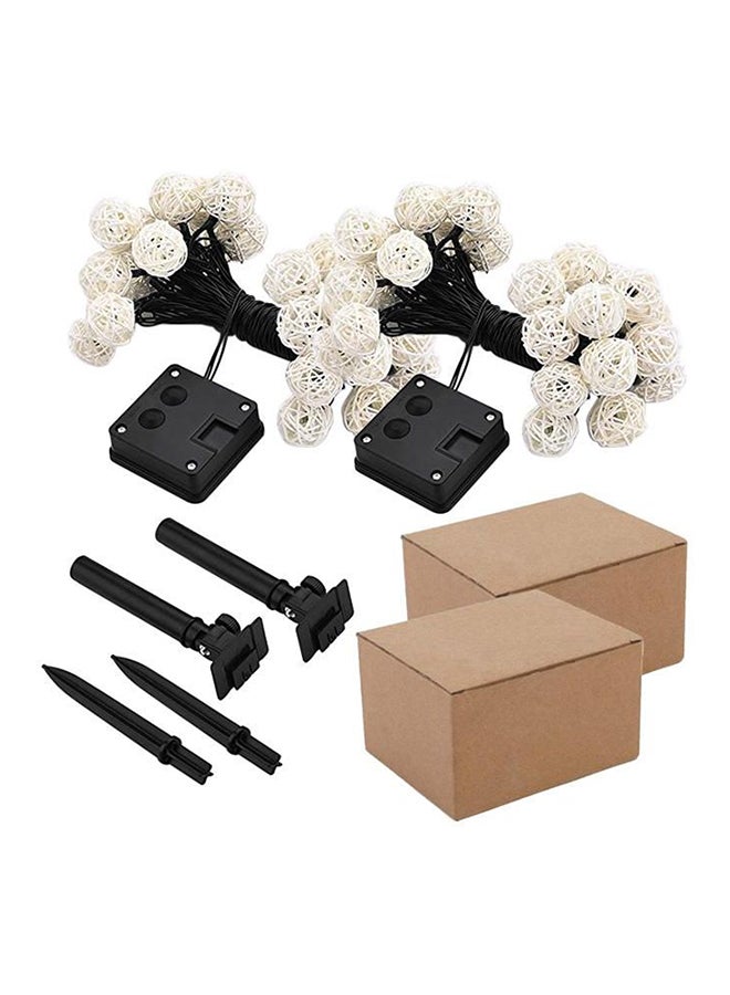 Beauenty 2-Piece 30 LED Solar String Light For Christmas White 12x24cm White 12x24cm - Image 1