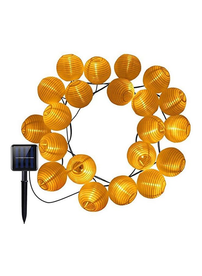 بيوينتي طقم شريط إضاءة من فوانيس تعمل بالطاقة الشمسية مكونة من 30 مصباح LED ذهبي/ أسود 10 x 13سم - Image 1