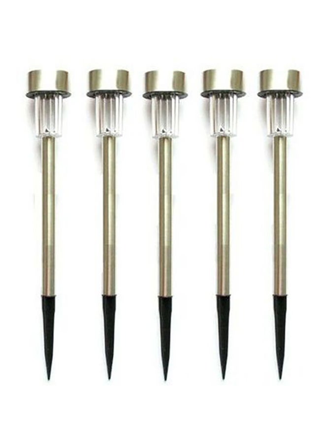 Beauenty 5-Piece Outdoor Waterproof LED Solar Garden Lights Silver 14x27cm - Image 1