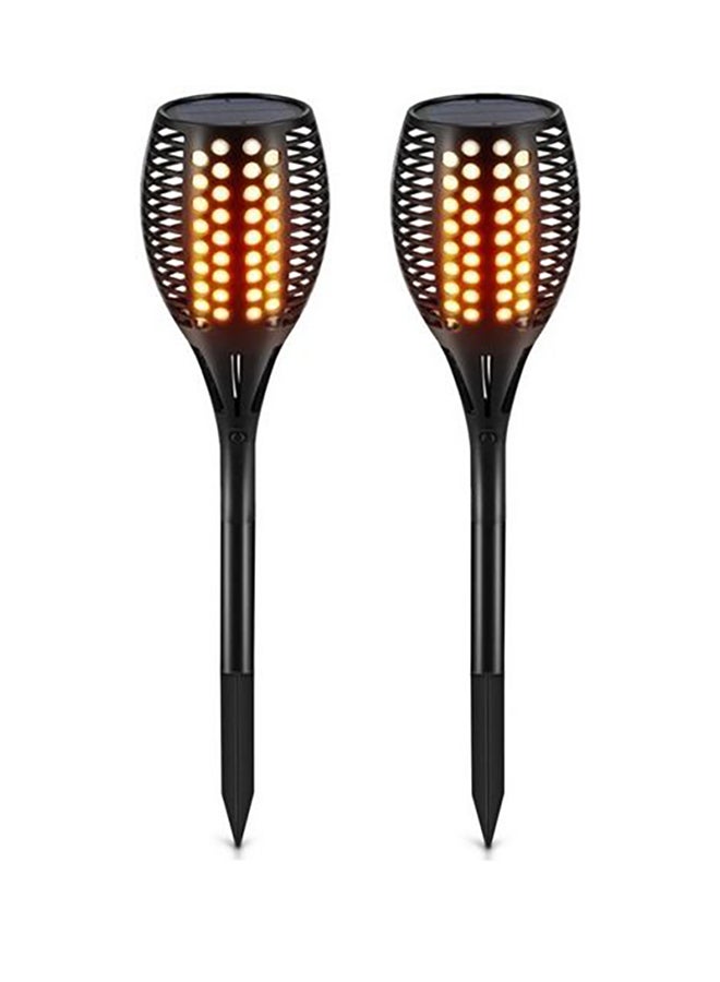 بيوينتي مجموعة مصباح حديقة يعمل بالطاقة الشمسية من قطعتين أسود 13 x 20سم - Image 1