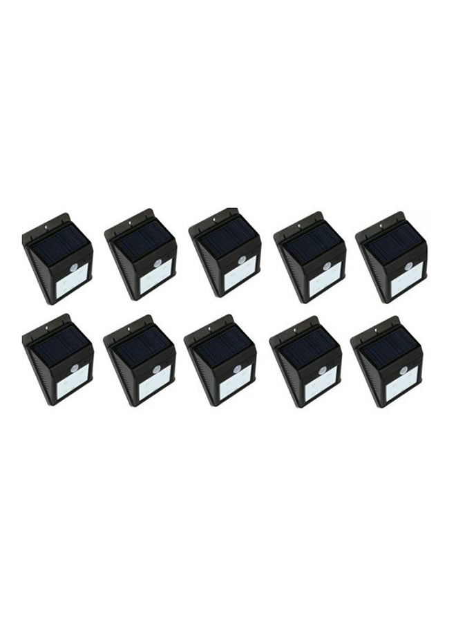10-Piece Solar Motion Light White 10x26cm
