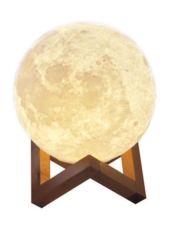 بيوينتي مصباح LED على شكل قمر بتصميم ثلاثي الأبعاد مزود بمنفذ USB أبيض/بيج - Image 1