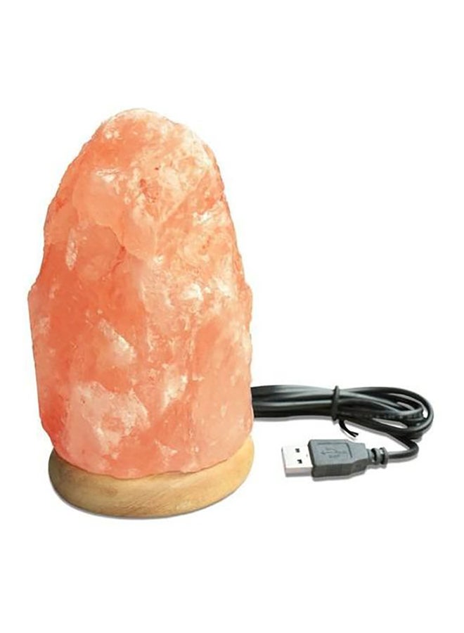 Himalayan Rock Salt Table Lamp Peach/Black 4 x 8cm